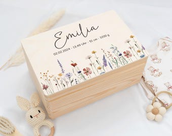 Personalized Baby Memory Box, Boho, Memory Box | Baby Gift | Birth Gift | Christening Gift Idea with Name and Date