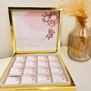 Schokobox personalisiert mit verschiedenen Motiven -Erster Geburtstag Junge -  Kindergeburtstag, Babyshower oder Neugeborenen Gastgeschenk.