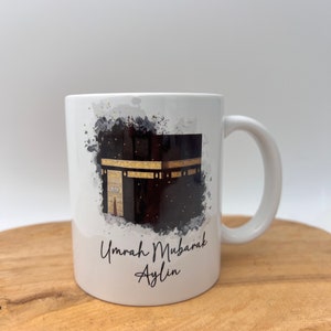 Tasse personalisiert mit Name Umrah Mubarak, Geburtstagsgeschenk Wunschname, Geschenkidee, Keramiktasse, Umrah Geschenk, Umre Hatirasi Bild 4