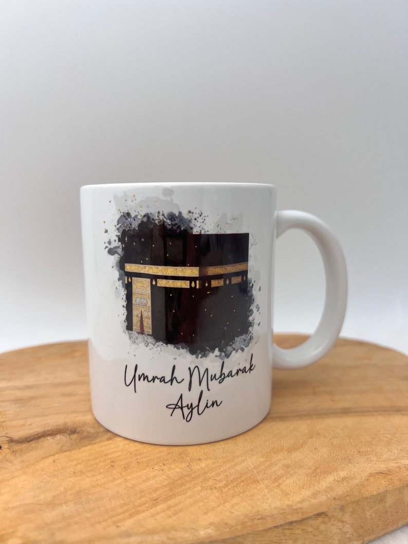 Tasse personalisiert mit Name Umrah Mubarak, Geburtstagsgeschenk Wunschname, Geschenkidee, Keramiktasse, Umrah Geschenk, Umre Hatirasi Bild 4