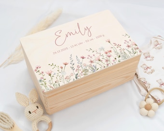 Personalized Baby Memory Box, Boho, Memory Box | Baby Gift | Birth Gift | Christening Gift Idea with Name and Date