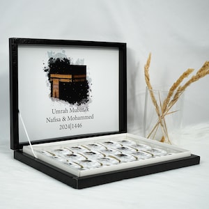Gepersonaliseerde chocolade doos - Hadj Mubarak, Hadj Umrah Mubarak cadeau - gastvrouw cadeau - Hadj Umrah cadeau