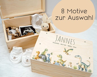 Personalized keepsake box, baby dragon, memory box | Baby gift | Birth gift | Gift idea, dinosaur family, christening gift
