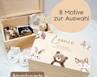 Baby Memory Box Personalized Cute Safari Animals, Memory Box | Baby Gift | Christening Gift | Gift Idea for Birth