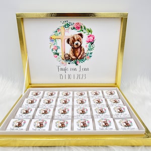 Schokobox personalisiert - Gastgeschenk  - Taufgeschenk - Geburt Geschenkidee - Kindergeburtstag - Taufe - Kommunion - Konfirmation Kreuz