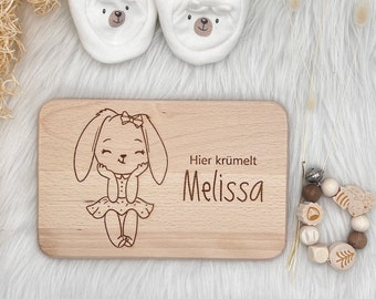 Tabla de desayuno personalizada para regalo de bebé infantil, bautismo - comunión, regalo de cumpleaños tabla de desayuno tabla de madera, regalo para niños