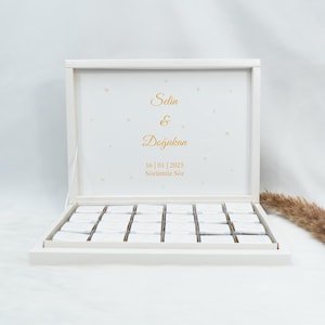 Chocolate box personalized with PEARLS in white, gold, silver or black for weddings, engagements - guest gifts - chocolate box