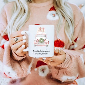 Personalized coffee mug - gift ideas - tea cup, coffee mug personalized with Christmas motif - Christmas mug Merry Christmas