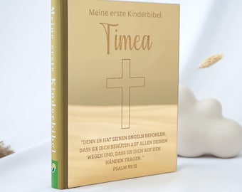 Kinderbibel mit Name personalisiert, Zitat - Geschenkidee, Taufgeschenk, Babygeschenk, Kommunion, Konfirmation, Geburtstagsgeschenk