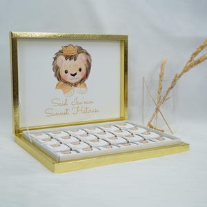 Chocoladedoos gepersonaliseerd in goud, zilver, zwart, roze of lichtblauw voor bruiloften, verlovingen, kinderverjaardagen, babyshowerbedankjes