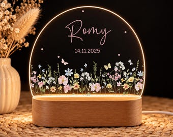 Nachtlampe aus Acryl , Babygeschenk, Taufgeschenk, Geschenk Geburt, Geburtstagsgeschenk, Nachtlicht, Babylampe, Babylampe, Kinderzimmer