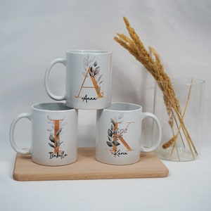 Tasse personalisiert mit Name und Anfangsbuchstabe, Geburtstagsgeschenk Wunschname, Geschenkidee, Keramiktasse