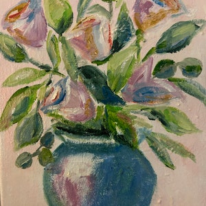 Original Oil Painting 8X10&quot; Hand Painted in the  Impressionist style, by Elizabeth Marvin, Floral Wall Art