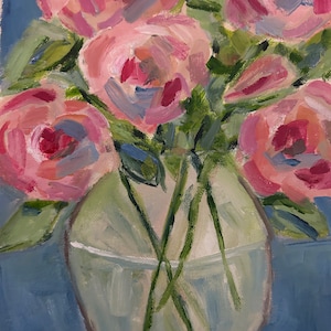 Original Oil on Canvas 8X10” Floral Wall Art by Elizabeth Marvin