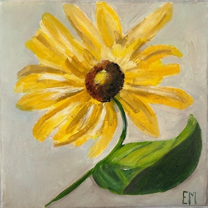 Original Oil on Canvas 12x12” Unframed, signed by artist Elizabeth Marvin,  floral wall art, great gift, ships free