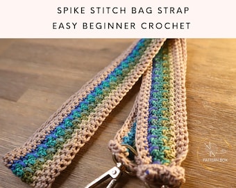 Crochet Bag Strap Pattern with Strong Non Stretch Spike Stitch Design | Relaxing Easy Crochet  | PDF | instant download