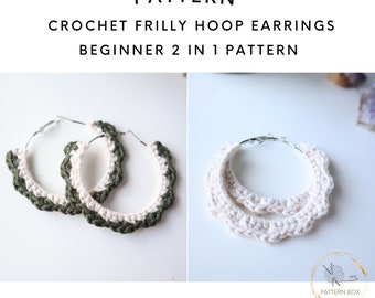 Calming Crochet Lacy Hoop Earrings Pattern | Beginner PDF Pattern for Relaxing Craft  | mini crochet | PDF | instant download
