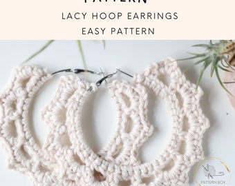 Create Your Own Elegant lacy Crochet Earrings – Simple Beginner Pattern  | mini crochet jewellery | PDF | instant download