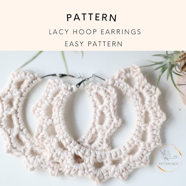 Create Your Own Elegant lacy Crochet Earrings – Simple Beginner Pattern  | mini crochet jewellery | PDF | instant download