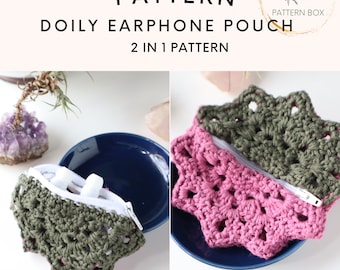 2-in-1 Crochet Earphone Pouch Pattern | Beginner Friendly | PDF instant Download