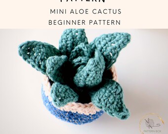 Cozy Mini Crochet Aloe Plant Pattern | using cotton yarn | Relaxing Beginner Crochet | PDF instant Download pattern