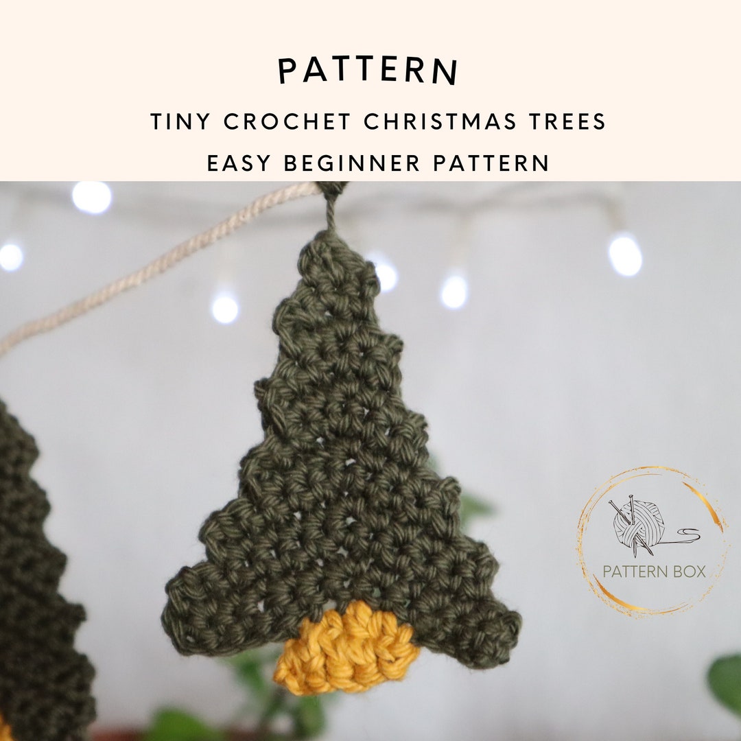 Mini Christmas Tree Garland, Crochet Pattern Pdf, Festive Holiday Decor