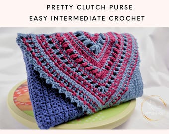Crochet Clutch Pattern | Pretty Flap Purse | Modern Beginner Crochet Bag PDF