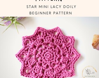 Cozy Star Mini Doily Crochet Pattern | Relaxing Lace Crochet | Beginner Friendly PDF | instant download pattern