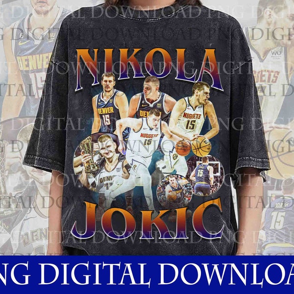 Retro Nikola Jokic Bootleg PNG, Nikola Jokic Basketball Bootleg PNG, Classic 90s Graphic Tee, Unisex Vintage_Bootleg