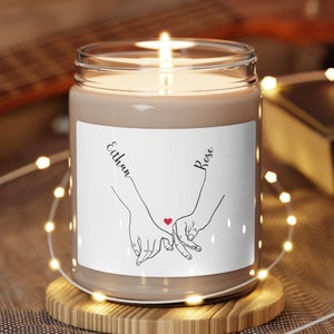 Custom Pinky Promise Candle, Wedding Anniversary Gift, Gift for Boyfriend Husband, Personalized Pinky Promise Holding Hands, Promise Gift