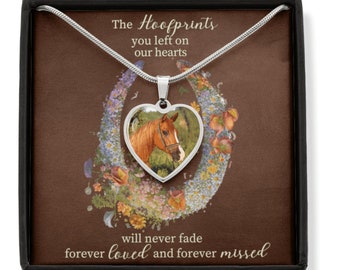 Horse Memorial Necklace with Card, Personalized Horse Memorial Gift, Pet Sympathy Gifts, In Loving Memory Keepsake,  Horse Loss Gift