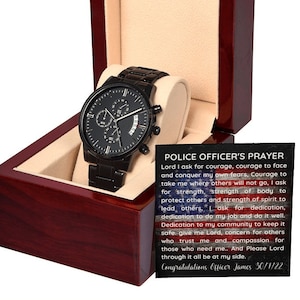 Cadeau pour un nouvel officier de police, cadeaux de remise des diplômes d'une académie de police, carte de prière d'officier de police, forces de l'ordre, félicitations officier de police