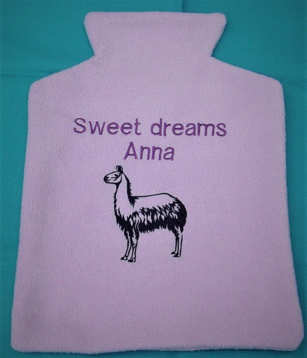Personalised Embroidered Llama Hot Water Bottle Cover Ideal Etsy UK