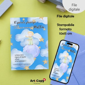 Digital invitation the little prince whatsapp party invitation, birthday, baptism, communion, confirmation