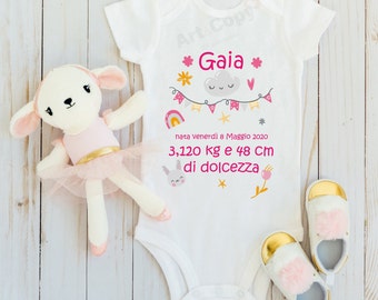 Body personalizzato nascita idea regalo bambina personalizzato