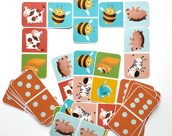 Animal Dominoes for Toddlers: Educational Matching Game (PDF File)