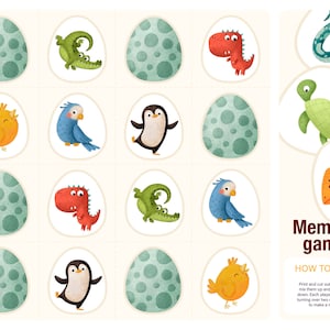 Geheugenkaarten voor kinderen. Montessori educatief spel voor peuters. Activiteiten voor kinderen. PDF bestand