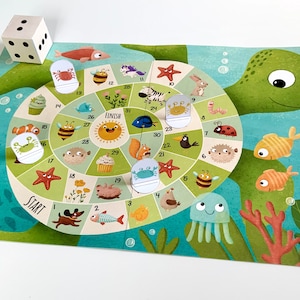 Turtle Race Board Game for Kids: Fun Learning Activity (PDF File)