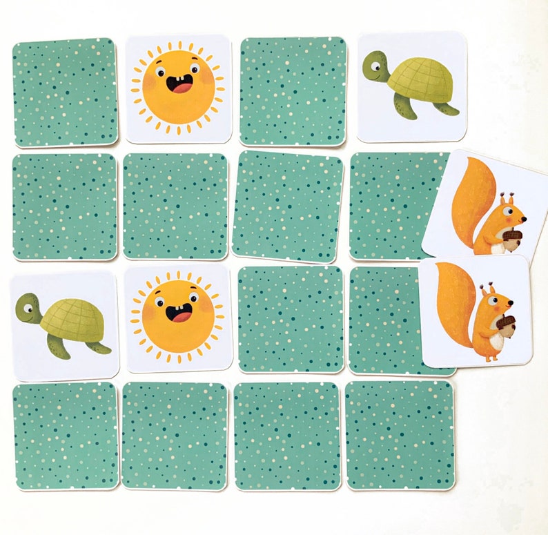 Printable Memory Cards for Kids. Montessori Educational Game Etsy