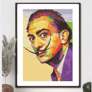 Cross stitch pattern, famous Salvador Dali artist ,impressionism,famous personalities.DIGITAL.PDF.Instant download .