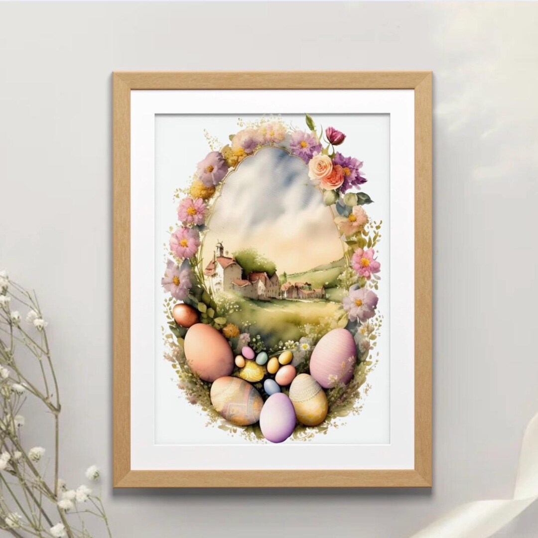 Cross Stitch Pattern,easter Decor, Basket With Rabbit, Hare and Eggs ...