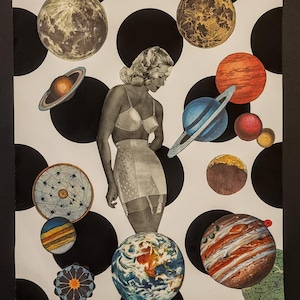 Collage analogico su carta "L'OSSERVATORE" con ritagli da Le Figaro (anni '40). Opera unica. Dimensioni: 30 X 40 cm. Spedizione internazionale, senza cornice.