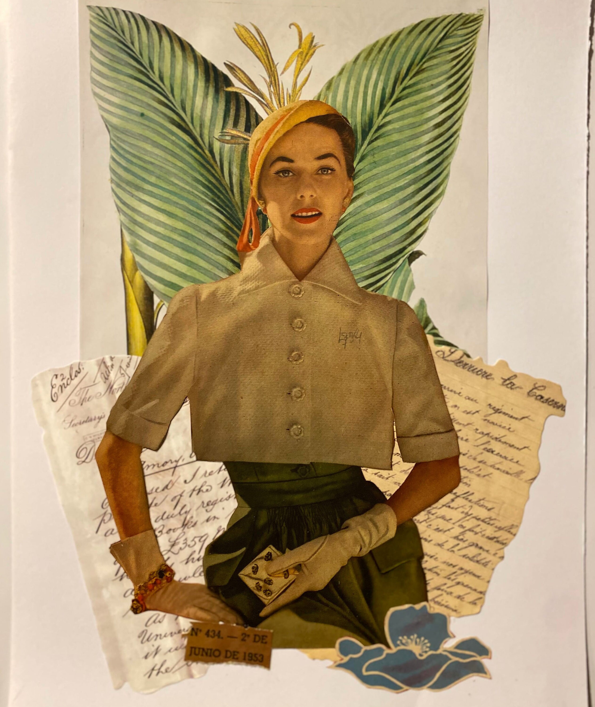 ＊海外メモ＊ 50枚♩。*lady collage⑴ Analog Paper Collage Artwork 