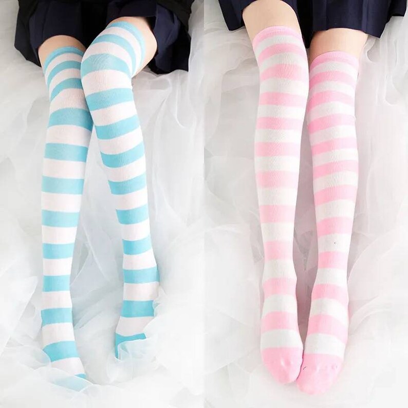 Anime Striped Sock Kawaii Sock Anime Girl Cosplay Kitten Socks Anime ...