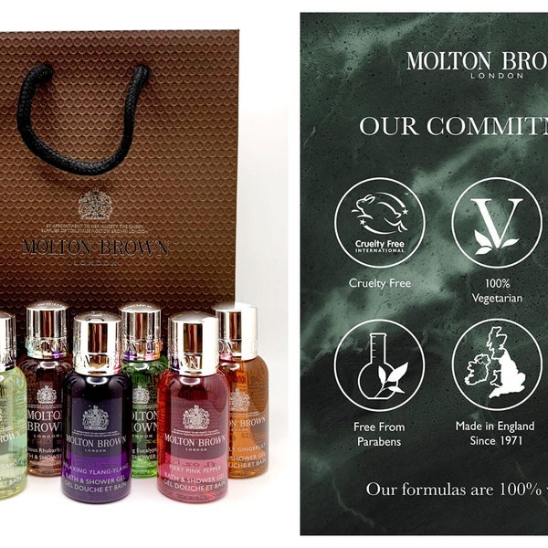 Molton Brown Ladies Bath and Shower Gel Gift Set (7 x 30ml Bottles & Gift Bag)