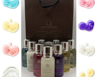Molton Brown Ladies Bath, Shower, Body & Hair Gift Set (10 x 30ml Bottles and Gift Bag)