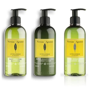 L&#39;Occitane Citrus & Verbena Shower Gel, Shampoo and Conditioner 3 x 300ml Bottles