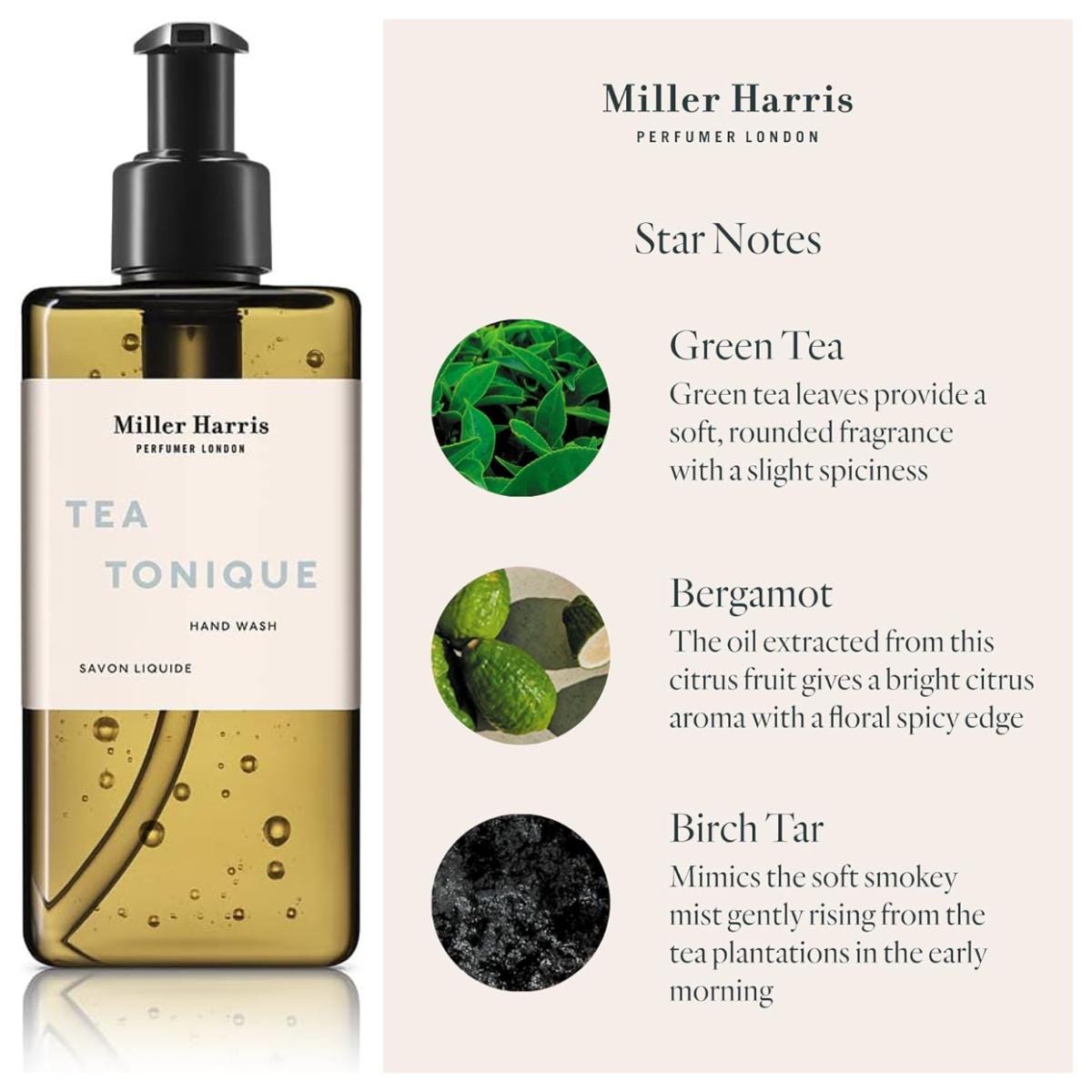 Miller Harris Tea Tonique Hand Wash 300ml Bottle UK