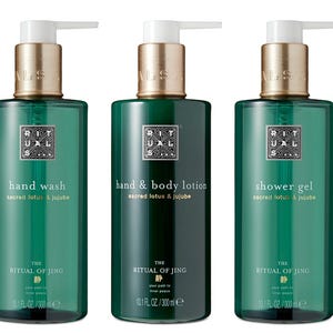 Rituals Jing Sacred Lotus Jujube Hand Wash, Shower Gel & Body Lotion 3 x 300ml Bottles