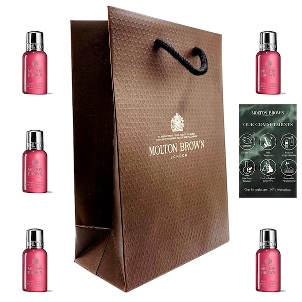 Molton Brown Fiery Pink Pepper Shower Gel Gift Set (5 x 50ml Bottles & Gift Bag)